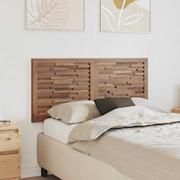 vidaXL Huvudgavel Väggmonterad Naturfärg 120 cm Massivt teakträ