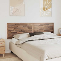 vidaXL Huvudgavel Väggmonterad Naturfärg 200 cm Massivt teakträ