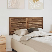 vidaXL Huvudgavel Väggmonterad Naturfärg 120 cm Massivt teakträ