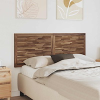 vidaXL Huvudgavel Väggmonterad Naturfärg 140 cm Massivt teakträ