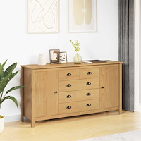 vidaXL Sideboard HILL Honung brun 154 x 40 x 80 cm Massivt furu