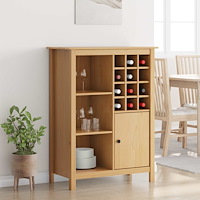 vidaXL Vinskåp HILL Honung brun 79,5 x 40 x 107,5 cm Massiv furu