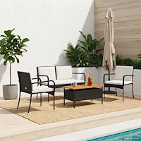 vidaXL Trädgårdset med kudde stål