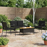 vidaXL Trädgårdset med kudde stål