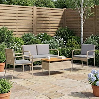 vidaXL Trädgårdset med kudde stål