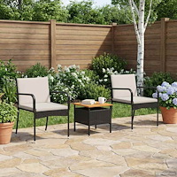 vidaXL Trädgårdset med kudde stål