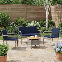 vidaXL Trädgårdset med kudde stål