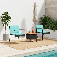 vidaXL Trädgårdset med kudde stål