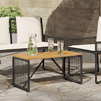 vidaXL Utomhusbord Svart och Brunt 80 x 40 x 40 cm konstrotting
