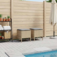 vidaXL Trädgårdspall 2 Stycke Beige och Ljusgrå 38 x 38 x 45 cm