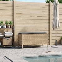 vidaXL Trädgårdspall Beige och Ljusgrå 80 x 38 x 42 cm PE Rattan