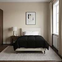 vidaXL Sommar Duvet Quiltad Svart 155 x 220 cm Mikrofiber