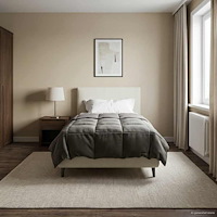 vidaXL Vinter Täcke Quiltad Ljusgrå 140 x 220 cm Mikrofiber