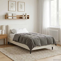 vidaXL Vinter Täcke Quiltad Ljusgrå 155 x 200 cm Mikrofiber