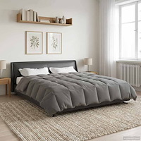 vidaXL Vinter Täcke Quiltad Ljusgrå 220 x 260 cm Mikrofiber