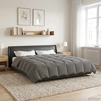 vidaXL Vinter Täcke Quiltad Ljusgrå 240 x 260 cm Mikrofiber