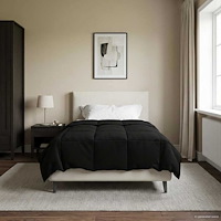 vidaXL Vinter Täcke Quiltad Svart 155 x 200 cm Mikrofiber