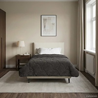 vidaXL Sommar Duvet Antracit 140 x 220 cm Mikrofiber och Teddyfleece