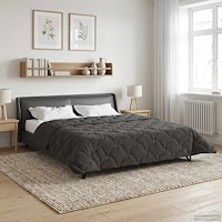 vidaXL Sommar Duvet Antracit 240 x 260 cm Mikrofiber och Teddyfleece