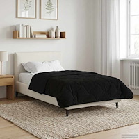 vidaXL Sommar Duvet Svart 135 x 200 cm Mikrofiber och Teddyfleece