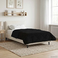 vidaXL Sommar Duvet Svart 155 x 200 cm Mikrofiber och Teddyfleece