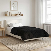 vidaXL Sommar Duvet Svart 135 x 200 cm Mikrofiber och Teddyfleece