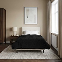 vidaXL Sommar Duvet Svart 140 x 220 cm Mikrofiber och Teddyfleece