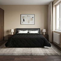 vidaXL Sommar Duvet Svart 220 x 240 cm Mikrofiber och Teddyfleece