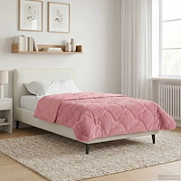 vidaXL Sommar Duvet Rosa 155 x 200 cm Mikrofiber och Teddyfleece