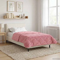 vidaXL Sommar Duvet Rosa 135 x 200 cm Mikrofiber och Teddyfleece