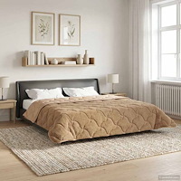 vidaXL Sommar Duvet Taupe 200 x 240 cm Mikrofiber och Teddyfleece