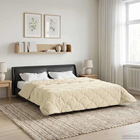 vidaXL Sommar Duvet Kräm 200 x 200 cm Mikrofiber och Teddyfleece