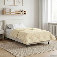 vidaXL Sommar Duvet Kräm 155 x 220 cm Mikrofiber och Teddyfleece