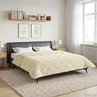 vidaXL Sommar Duvet Kräm 220 x 260 cm Mikrofiber och Teddyfleece