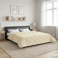 vidaXL Sommar Duvet Kräm 240 x 260 cm Mikrofiber och Teddyfleece