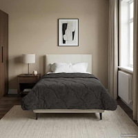 vidaXL Full Års-Duvet Quiltad Antracit 140 x 220 cm