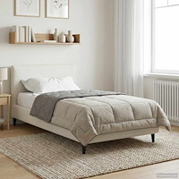 vidaXL Full Års-Duvet Ljusgrå 135 x 200 cm Mikrofiber och Teddyfleece