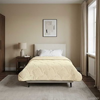 vidaXL Full Års-Duvet Kräm 135 x 200 cm Mikrofiber och Teddyfleece