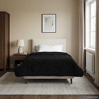 vidaXL Vinter Täcke Svart 140 x 220 cm Mikrofiber och Teddyfleece