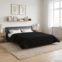 vidaXL Vinter Täcke Svart 200 x 220 cm Mikrofiber och Teddyfleece