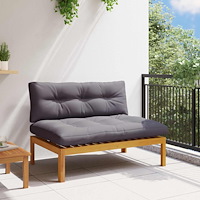 vidaXL Mellansoffa Naturlig och Mörk Grå 120 x 80 x 82 cm Akaciaträ