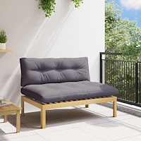 vidaXL Mellansoffa Ljust akaciet och mörkgrå 120 x 80 x 82 cm