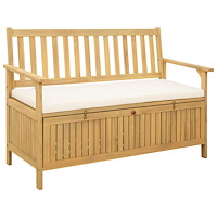 vidaXL Förvaringsbänk med kudde med lagring med dörr 120 x 63 x 84 cm