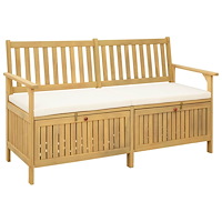 vidaXL Förvaringsbänk med kudde med lagring med dörr 148 x 63 x 84 cm