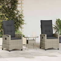 vidaXL Trädgård Stol 2 pcs Ljusgrå och mörkgrå 56 x 60 x 112 cm