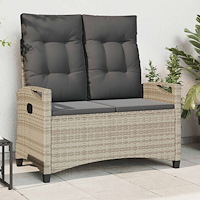 vidaXL Trädgårdsbänk med kudde 105 x 60 x 112 cm stål