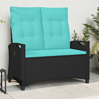 vidaXL Trädgårdsbänk med kudde 105 x 60 x 112 cm stål