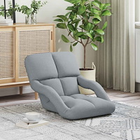 vidaXL Justerbar golvstol Reclining Ljusgrå 58 x 62 x 58 cm Tyg