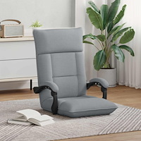 vidaXL Golvstol Ljusgrå 66 x 66 x 80 cm tyg