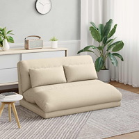 vidaXL Golvstol Kräm 110 x 82 x 55 cm tyg